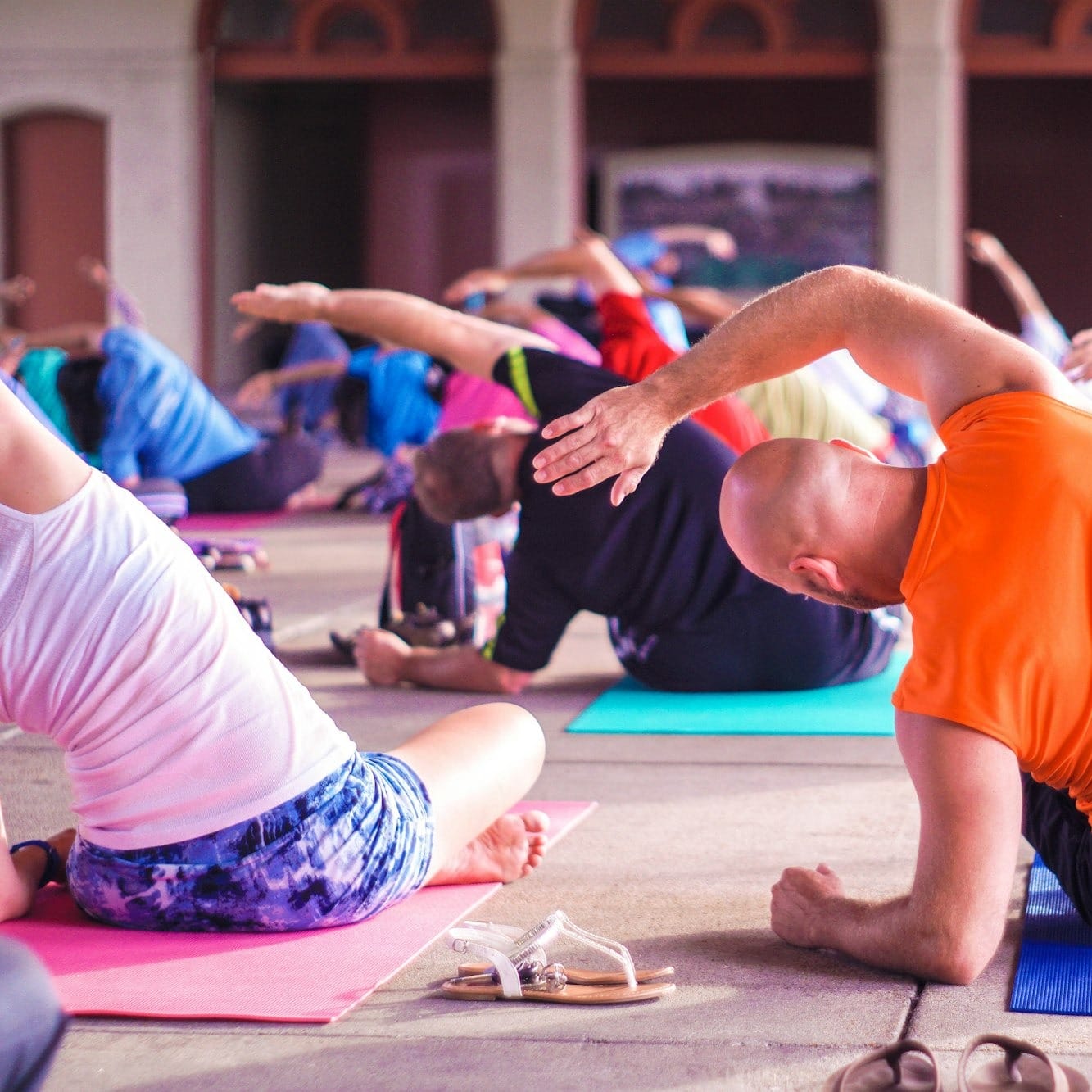 people exercising